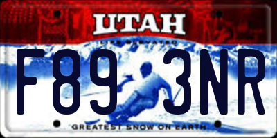 UT license plate F893NR