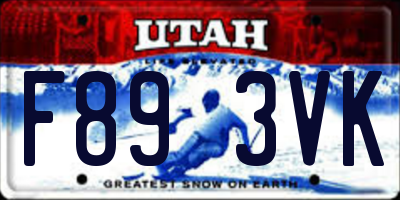 UT license plate F893VK
