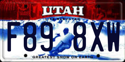 UT license plate F898XW