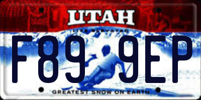 UT license plate F899EP