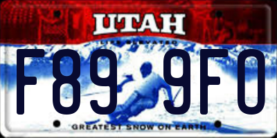 UT license plate F899FO