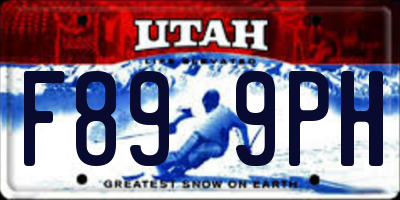UT license plate F899PH