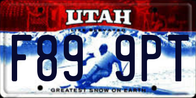 UT license plate F899PT
