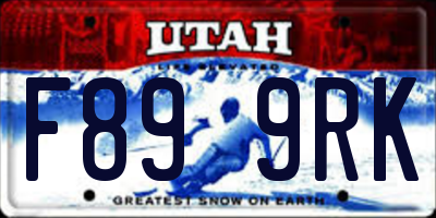 UT license plate F899RK