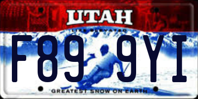 UT license plate F899YI
