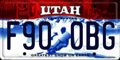 UT license plate F900BG