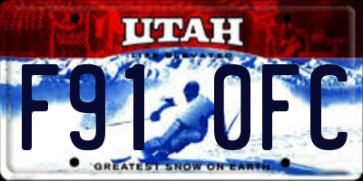 UT license plate F910FC