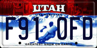 UT license plate F910FD