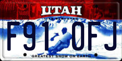 UT license plate F910FJ
