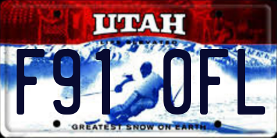 UT license plate F910FL