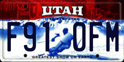 UT license plate F910FM