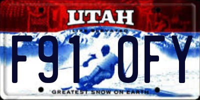 UT license plate F910FY