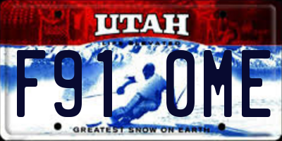 UT license plate F910ME
