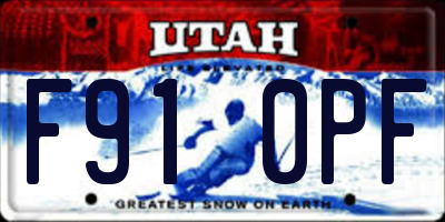 UT license plate F910PF
