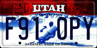 UT license plate F910PY