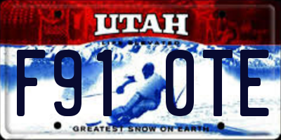 UT license plate F910TE
