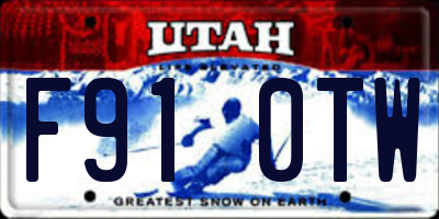 UT license plate F910TW