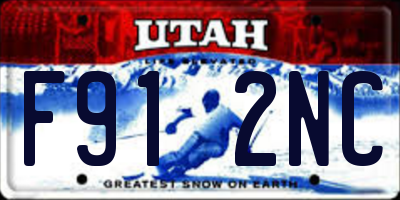 UT license plate F912NC