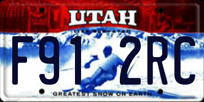 UT license plate F912RC