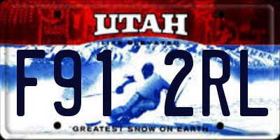 UT license plate F912RL