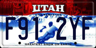 UT license plate F912YF