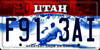 UT license plate F913AI