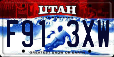 UT license plate F913XW