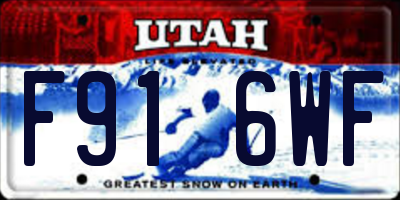UT license plate F916WF