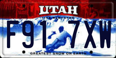 UT license plate F917XW
