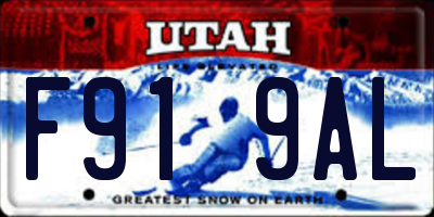 UT license plate F919AL