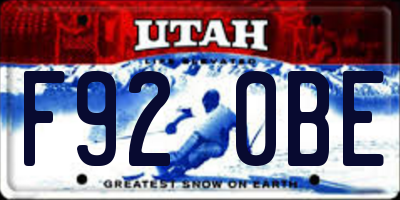 UT license plate F920BE