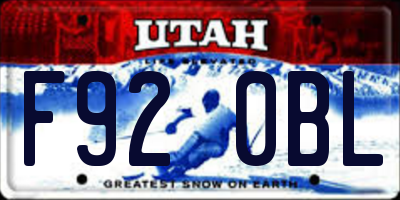 UT license plate F920BL
