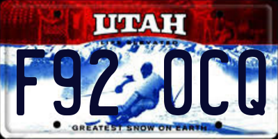 UT license plate F920CQ