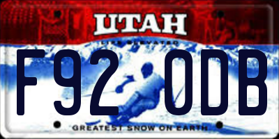 UT license plate F920DB