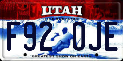 UT license plate F920JE