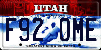 UT license plate F920ME