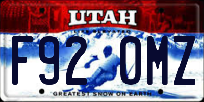 UT license plate F920MZ