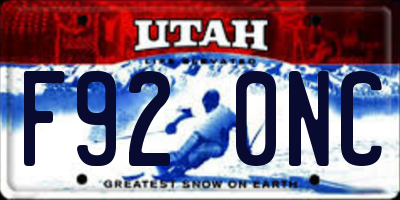 UT license plate F920NC