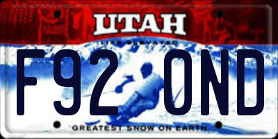 UT license plate F920ND