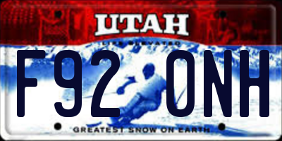 UT license plate F920NH