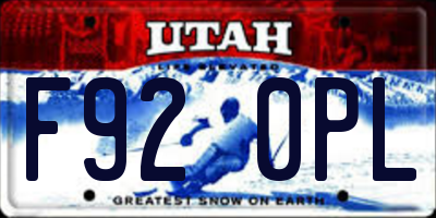 UT license plate F920PL