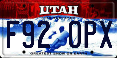 UT license plate F920PX