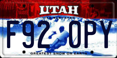 UT license plate F920PY