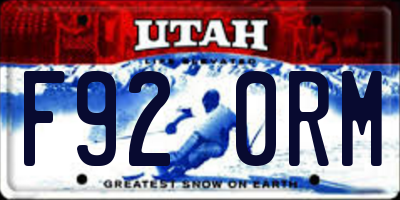 UT license plate F920RM