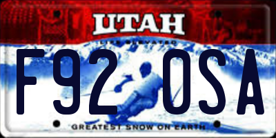 UT license plate F920SA