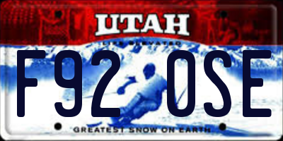 UT license plate F920SE
