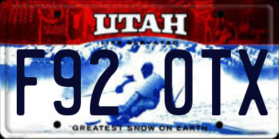 UT license plate F920TX