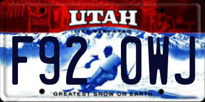 UT license plate F920WJ