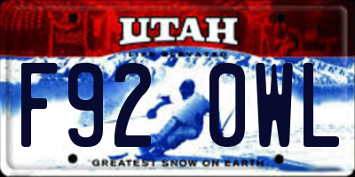 UT license plate F920WL