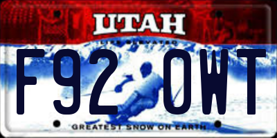 UT license plate F920WT
